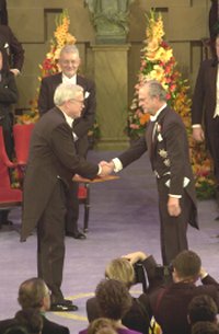 James Heckman receiving Nobel prize