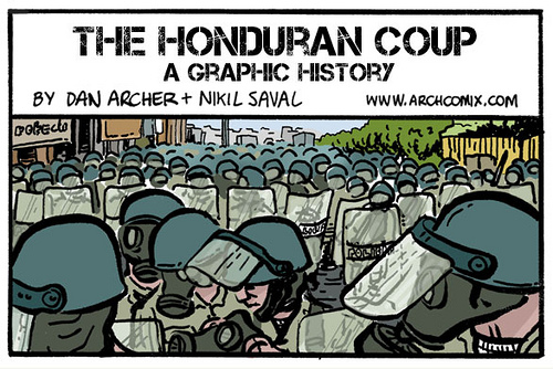 Cover page of Archer and Saval graphic novel on Honduran coup