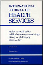 Cover of International Journal of Health Services
